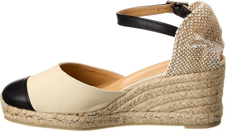 Castañer Coraline Leather & Canvas Wedge Sandal - Image 2