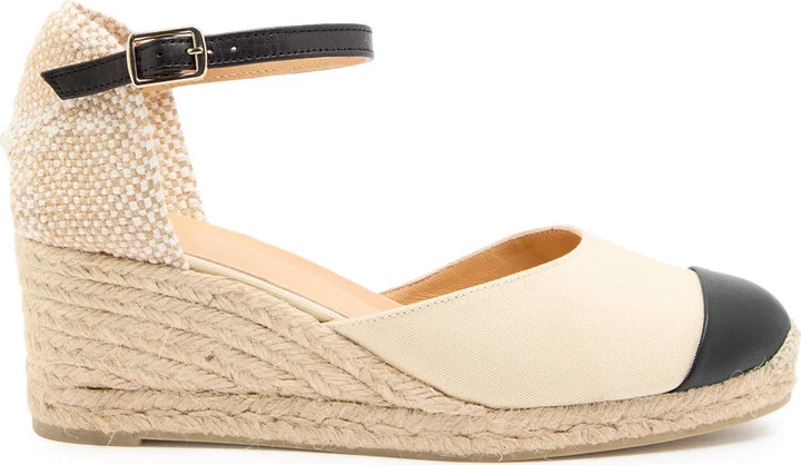 Castañer Coraline Leather Wedge Espadrilles