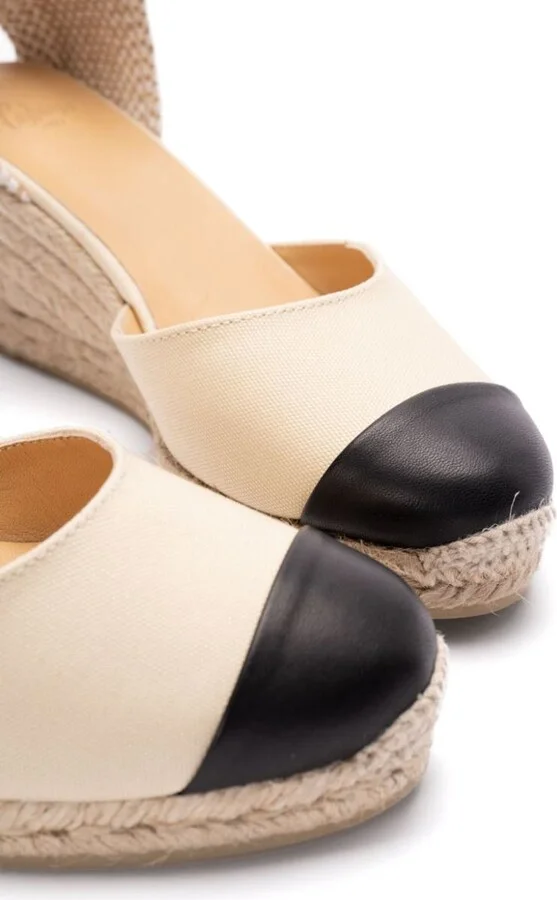 Castañer 'Coraline' White And Black Wedge Espadrilles - Image 2