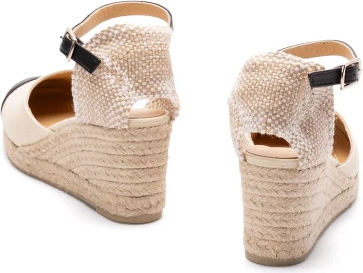 Castañer 'Coraline' White And Black Wedge Espadrilles - Image 3
