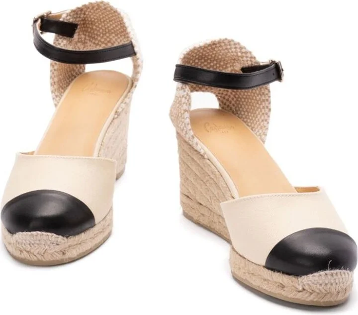 Castañer 'Coraline' White And Black Wedge Espadrilles - Image 4