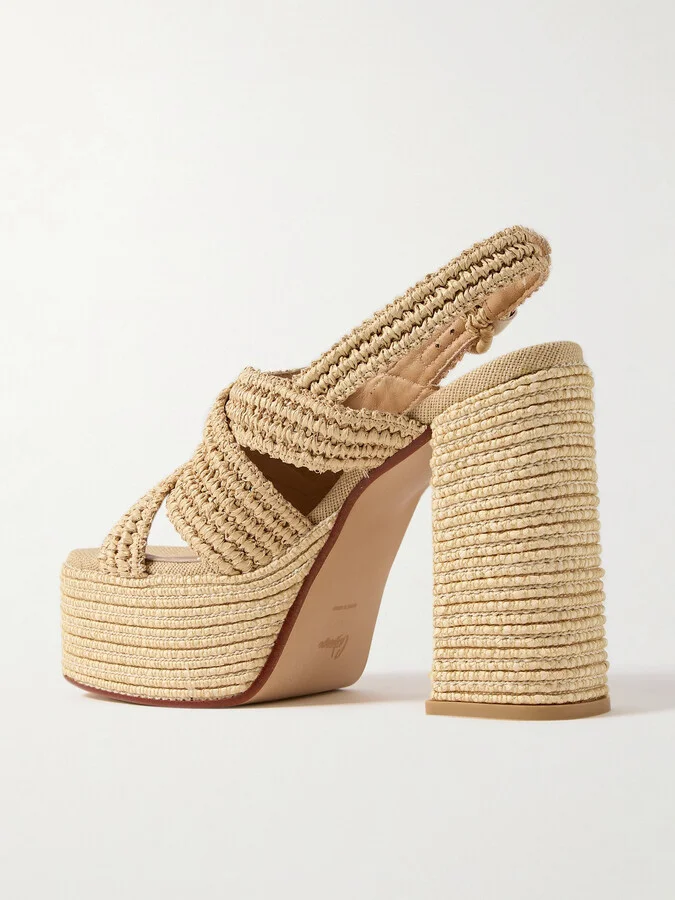 CASTAÑER - Fulvia 120 Raffia Platform Sandals - Neutrals - Image 3