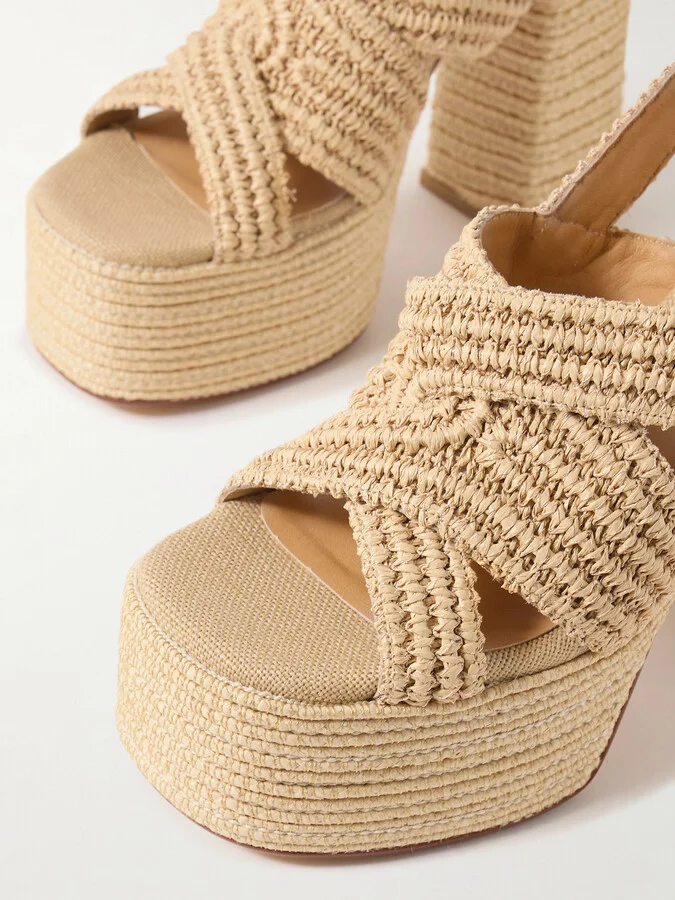 CASTAÑER - Fulvia 120 Raffia Platform Sandals - Neutrals - Image 4