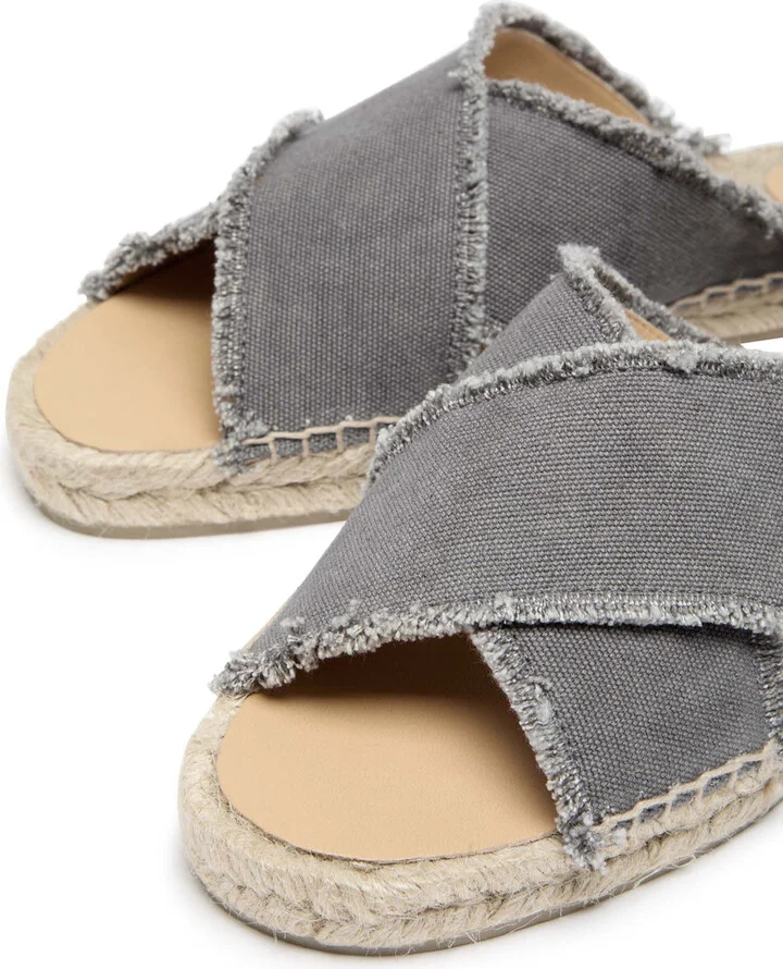 Castañer Palmera Distressed Canvas Espadrille Sliders - Image 3
