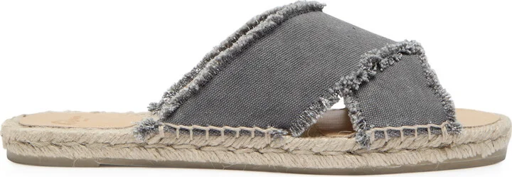Castañer Palmera Distressed Canvas Espadrille Sliders