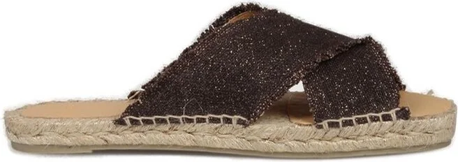 Castañer Palmera Glittered Fringed Espadrille Slides