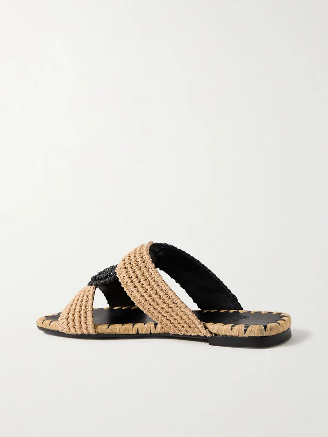 CASTAÑER - Prado Raffia Slides - Black - Image 3