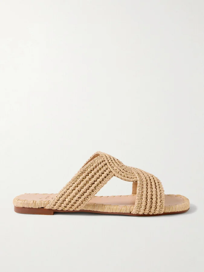 CASTAÑER - Prado Raffia Slides - Neutrals