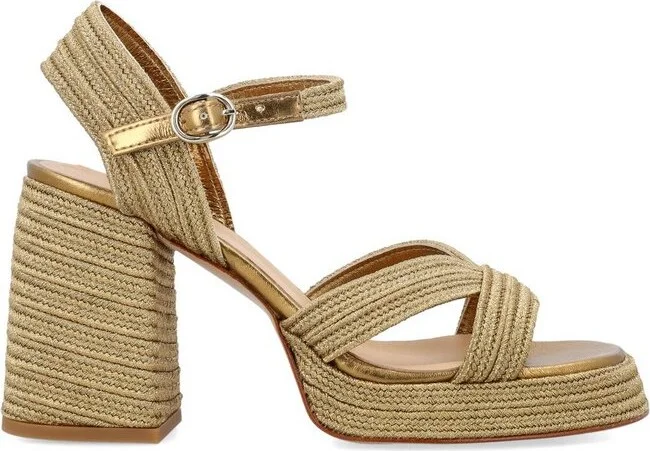 Castañer Valle Interwoven Metallic Slingback Sandals