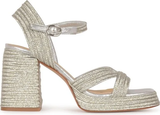 Castañer Valle Interwoven Metallic Slingback Sandals