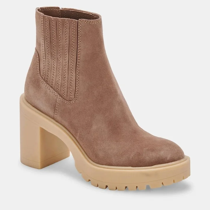 Caster H2O Boots Women's US 9.5 Mushroom Suede Ankle Chelsea ZPO3507