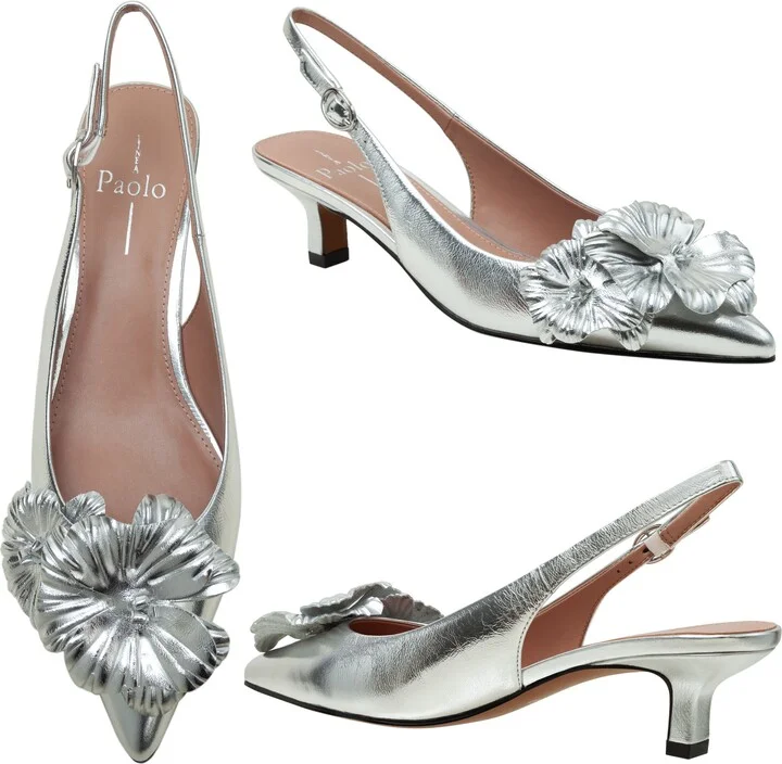 Castiel Slingback Pointed Toe Kitten Heel Pump - Image 8