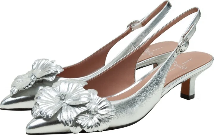 Castiel Slingback Pointed Toe Kitten Heel Pump - Image 9