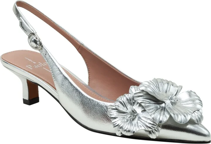 Castiel Slingback Pointed Toe Kitten Heel Pump