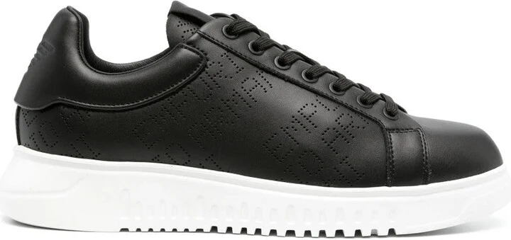 Casual Black Leather Trainers