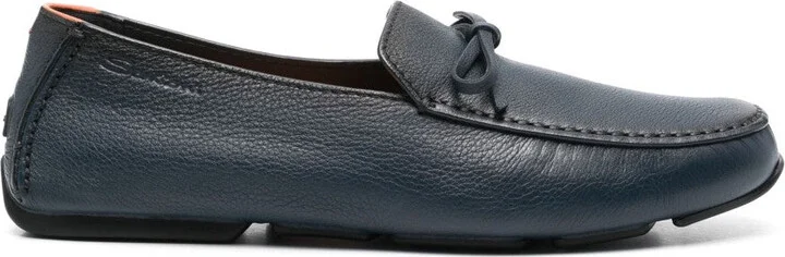 Casual Blue Cow Leather Loafers