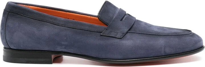 Casual Blue Leather Loafers