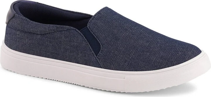 Casual Slip On Canvas Sneakers In Blue