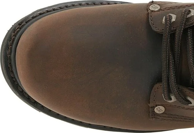 Caterpillar 2nd Shift Men's Work Boots Dark Brown Leather : 5 D - Medium, Suede - Image 3
