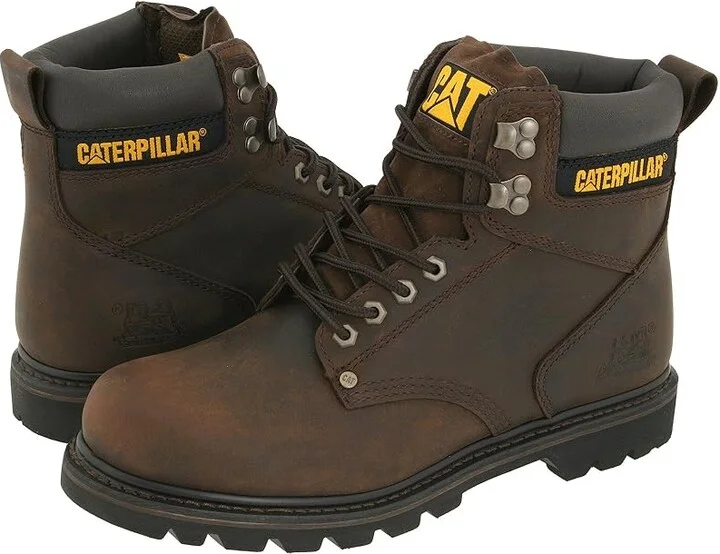 Caterpillar 2nd Shift Men's Work Boots Dark Brown Leather : 5 D - Medium, Suede