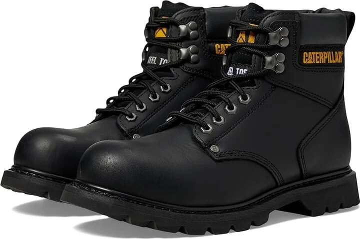 Caterpillar 2nd Shift Steel Toe Men's Work Boots Black Full Grain : 7 D - Medium, Leather