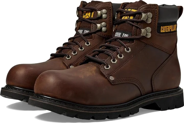 Caterpillar 2nd Shift Steel Toe Men's Work Boots Dark Brown Leather : 7 D - Medium