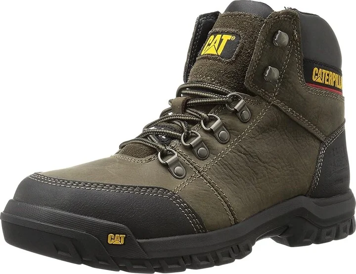 Caterpillar Outline ST Men's Work Lace-up Boots Dark Gull Grey : 7 D - Medium, Leather - Image 2