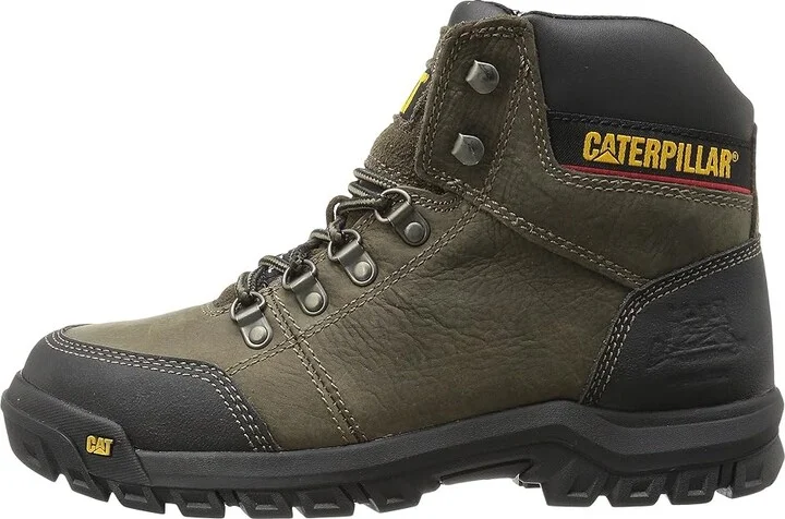 Caterpillar Outline ST Men's Work Lace-up Boots Dark Gull Grey : 7 D - Medium, Leather - Image 7