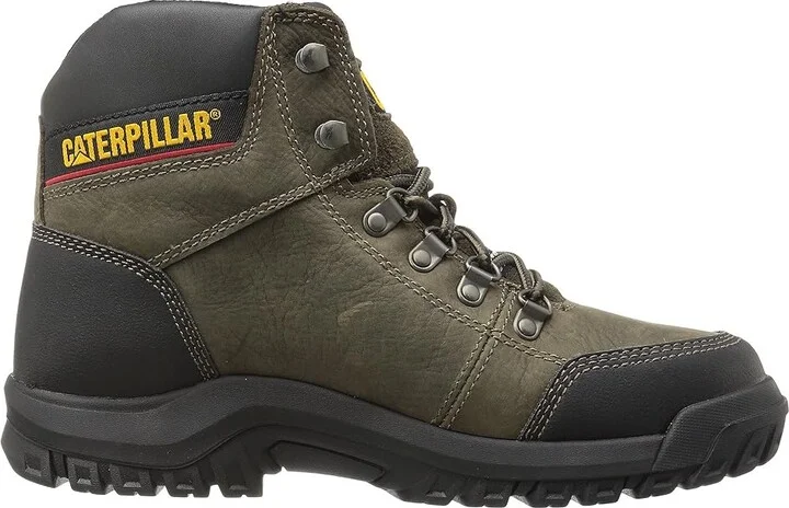 Caterpillar Outline ST Men's Work Lace-up Boots Dark Gull Grey : 7 D - Medium, Leather - Image 8