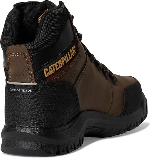 Caterpillar Resorption Waterproof Composite Toe Men's Work Boots Seal Brown Leather : 7 D - Medium - Image 5