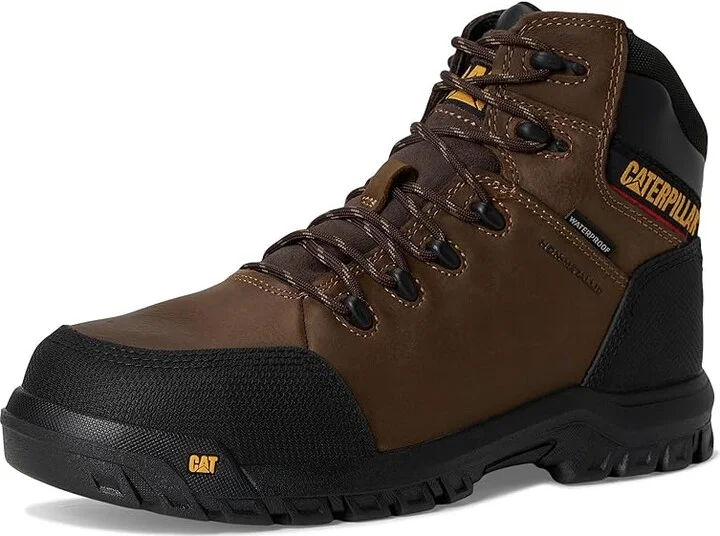 Caterpillar Resorption Waterproof Composite Toe Men's Work Boots Seal Brown Leather : 7 D - Medium - Image 6