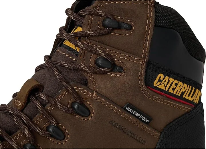 Caterpillar Resorption Waterproof Composite Toe Men's Work Boots Seal Brown Leather : 7 D - Medium - Image 8