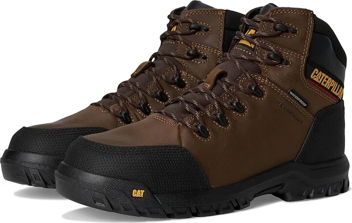 Caterpillar Resorption Waterproof Composite Toe Men's Work Boots Seal Brown Leather : 7 D - Medium
