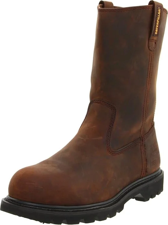 Caterpillar Revolver Steel Toe Men's Work Pull-on Boots Dark Brown : 8 D - Medium, Leather - Image 2