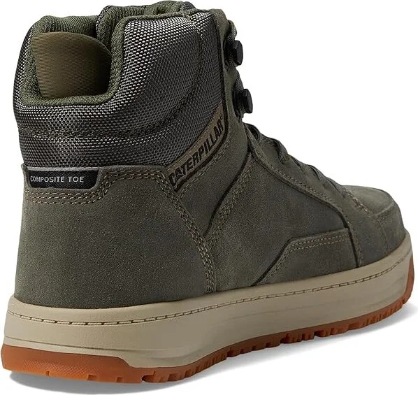 Caterpillar Streamline Court Mid CT Men's Shoes Dusty Olive Suede : 8 D - Medium, Leather - Image 4