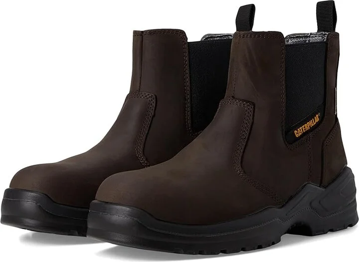 Caterpillar Striver Chelsea Waterproof Steel Toe Men's Work Boots Brown : 10.5 D - Medium