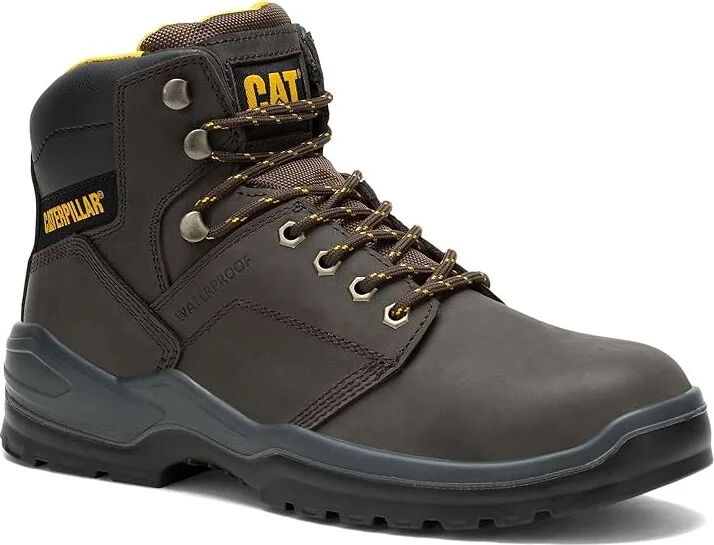 Caterpillar Striver Waterproof Steel Toe Men's Work Boots Brown 1 : 10 EE - Wide, Leather/Rubber