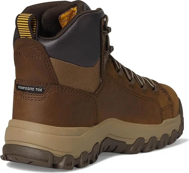 Caterpillar Threshold Rebound Waterproof Non Metallic Composite Toe Men's Work Boots Pyramid : 7.5 D - Medium, Leather/Rubber - Image 4