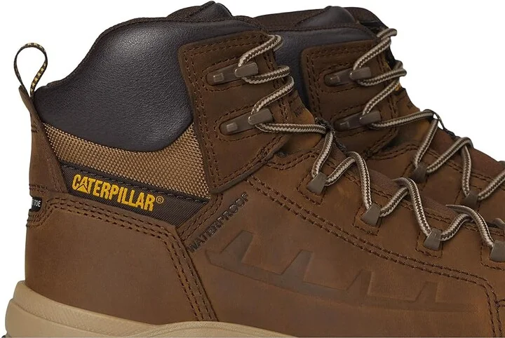 Caterpillar Threshold Rebound Waterproof Non Metallic Composite Toe Men's Work Boots Pyramid : 7.5 D - Medium, Leather/Rubber - Image 7