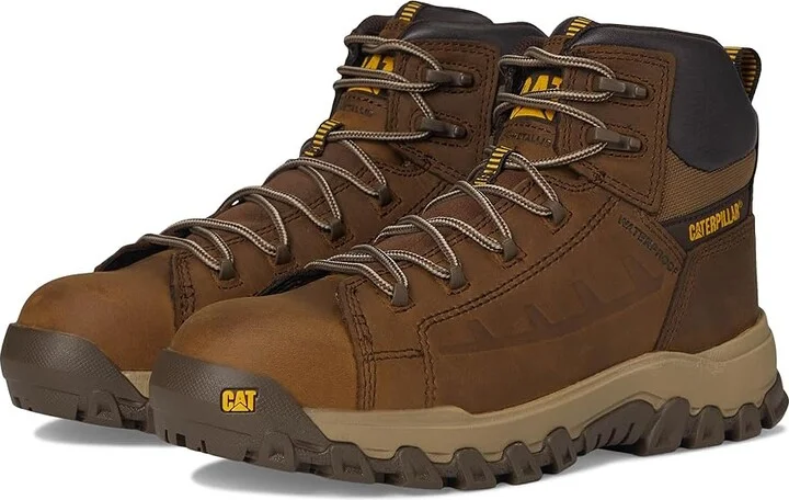 Caterpillar Threshold Rebound Waterproof Non Metallic Composite Toe Men's Work Boots Pyramid : 7.5 D - Medium, Leather/Rubber
