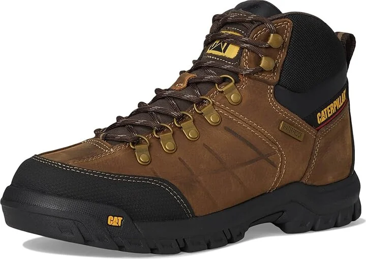 Caterpillar Threshold Waterproof Soft Toe Men's Work Boots Brown : 7 D - Medium, Leather - Image 6