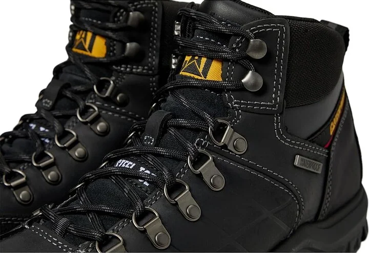 Caterpillar Threshold Waterproof Steel Toe Men's Work Boots Black : 7 D - Medium, Leather - Image 8