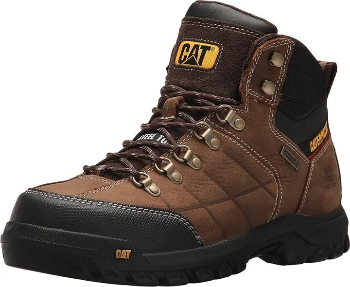 Caterpillar Threshold Waterproof Steel Toe Men's Work Boots Brown : 7 D - Medium, Leather - Image 2