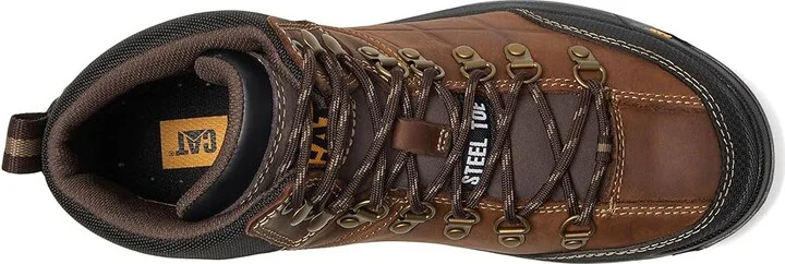 Caterpillar Threshold Waterproof Steel Toe Men's Work Boots Brown : 7 D - Medium, Leather - Image 3