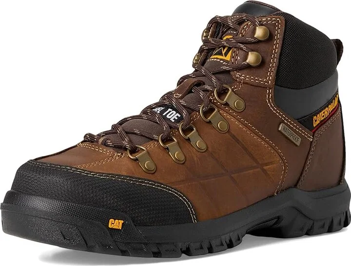 Caterpillar Threshold Waterproof Steel Toe Men's Work Boots Brown : 7 D - Medium, Leather - Image 6
