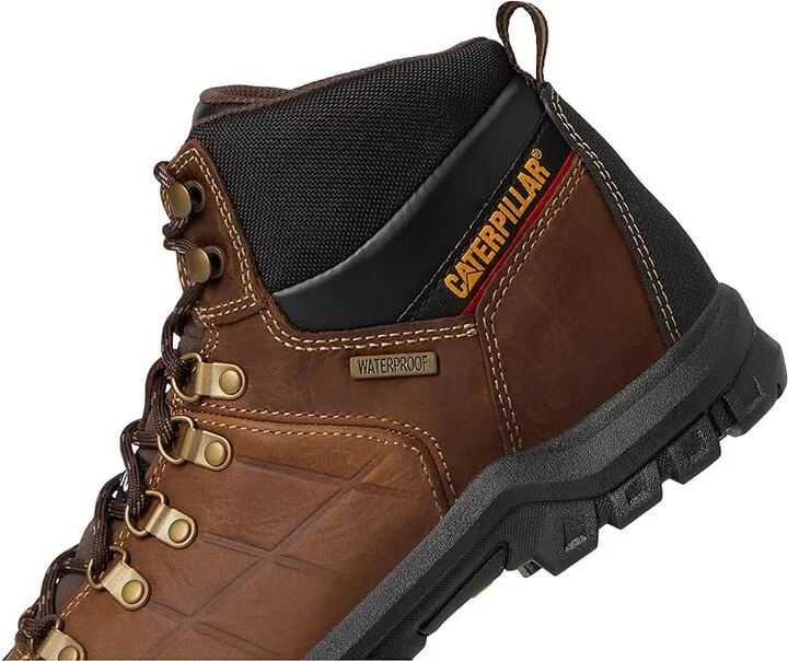 Caterpillar Threshold Waterproof Steel Toe Men's Work Boots Brown : 7 D - Medium, Leather - Image 8