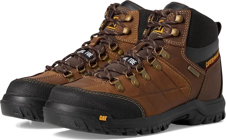 Caterpillar Threshold Waterproof Steel Toe Men's Work Boots Brown : 7 D - Medium, Leather