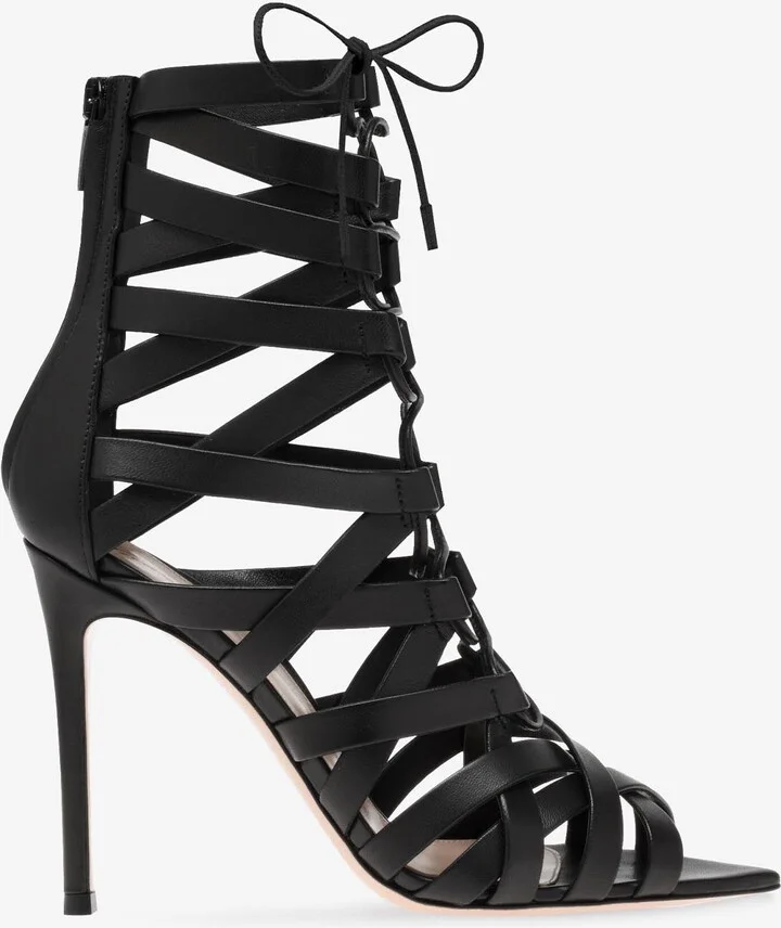 Catherine 105 Caged Ankle Boots in Nappa Leather
