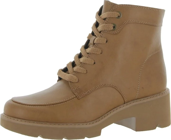 Catherine Womens Faux Leather Block Heel Ankle Boots