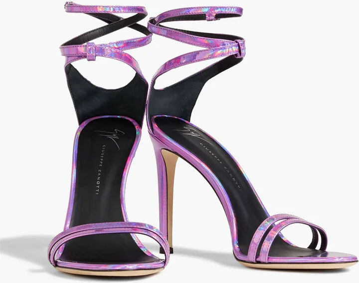 Catia iridescent-effect mirrored-leather sandals - Image 2